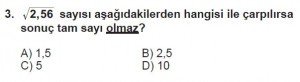 8. Sınıf Matematik kazanım Test 7 soru3