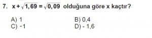 8. Sınıf Matematik kazanım Test 7 soru7