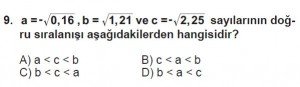 8. Sınıf Matematik kazanım Test 7 soru9