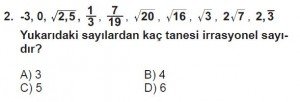 8. Sınıf Matematik kazanım Test 8 soru2