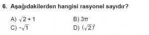 8. Sınıf Matematik kazanım Test 8 soru6