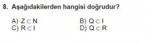 8. Sınıf Matematik kazanım Test 8 soru8