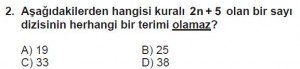 8. Sınıf Matematik kazanım Test 9 soru2