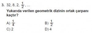 8. Sınıf Matematik kazanım Test 9 soru3