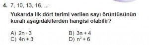 8. Sınıf Matematik kazanım Test 9 soru4