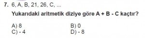8. Sınıf Matematik kazanım Test 9 soru7