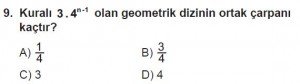 8. Sınıf Matematik kazanım Test 9 soru9