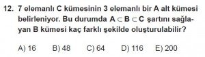 9. Sınıf Matematik kazanım Test 1 soru12