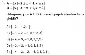 9. Sınıf Matematik kazanım Test 2 soru1