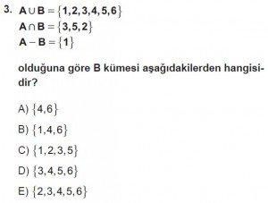 9. Sınıf Matematik kazanım Test 2 soru3
