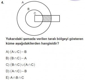 9. Sınıf Matematik kazanım Test 2 soru4