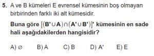 9. Sınıf Matematik kazanım Test 2 soru5