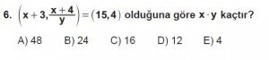 9. Sınıf Matematik kazanım Test 2 soru6