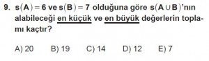 9. Sınıf Matematik kazanım Test 2 soru9