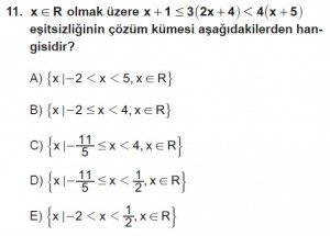 9. Sınıf Matematik kazanım Test 3 soru11