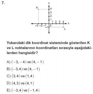 9. Sınıf Matematik kazanım Test 3 soru7