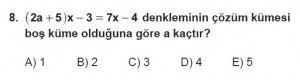 9. Sınıf Matematik kazanım Test 3 soru8