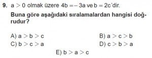 9. Sınıf Matematik kazanım Test 3 soru9