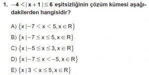 9. Sınıf Matematik kazanım Test 4 soru1