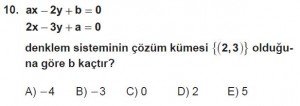 9. Sınıf Matematik kazanım Test 4 soru10