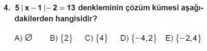 9. Sınıf Matematik kazanım Test 4 soru4
