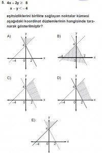 9. Sınıf Matematik kazanım Test 4 soru5