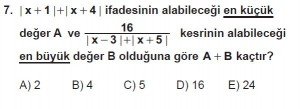 9. Sınıf Matematik kazanım Test 4 soru7