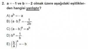 9. Sınıf Matematik kazanım Test 5 soru2