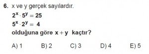 9. Sınıf Matematik kazanım Test 5 soru6