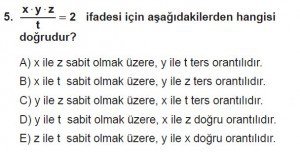 9. Sınıf Matematik kazanım Test 7 soru5