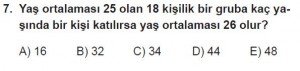 9. Sınıf Matematik kazanım Test 7 soru7