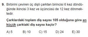 9. Sınıf Matematik kazanım Test 7 soru9