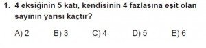 9. Sınıf Matematik kazanım Test 8 soru1