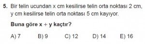 9. Sınıf Matematik kazanım Test 8 soru5