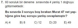 9. Sınıf Matematik kazanım Test 8 soru7