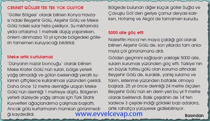 Bir Göl Nasıl Bingöl Oldu 6. Etkinlik Cevabı