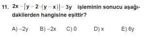 Mezun Matematik kazanım Test 1 soru 11