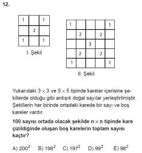 Mezun Matematik kazanım Test 1 soru 12