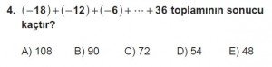 Mezun Matematik kazanım Test 1 soru 4