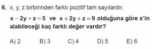 Mezun Matematik kazanım Test 1 soru 6