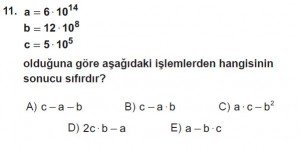 Mezun Matematik kazanım Test 10 soru 11