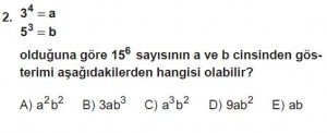 Mezun Matematik kazanım Test 10 soru 2