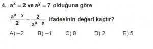 Mezun Matematik kazanım Test 10 soru 4