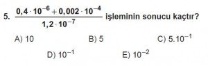 Mezun Matematik kazanım Test 10 soru 5