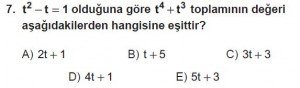 Mezun Matematik kazanım Test 10 soru 7