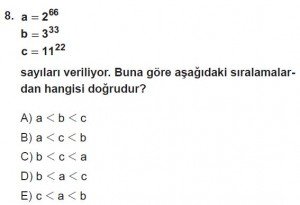Mezun Matematik kazanım Test 10 soru 8