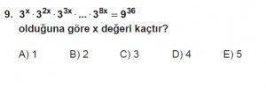 Mezun Matematik kazanım Test 10 soru 9