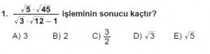 Mezun Matematik kazanım Test 11 soru 1
