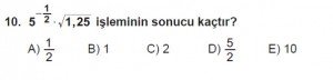 Mezun Matematik kazanım Test 11 soru 10