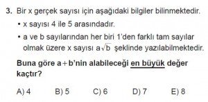 Mezun Matematik kazanım Test 11 soru 3
